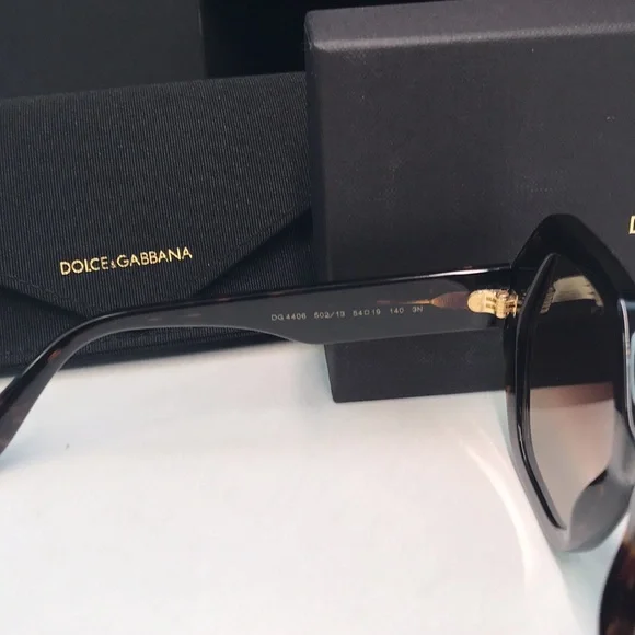 New Auth Dolce & Gabbana  DG 4406 Havana Geometric Sunglasses - Picture 9 of 13